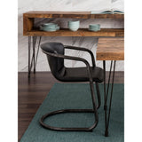 Freeman Onyx Black Leather Dining Chair (Set of 2) by Moe's Home at Eve Furniture