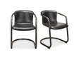 Freeman Onyx Black Leather Dining Chair (Set of 2)