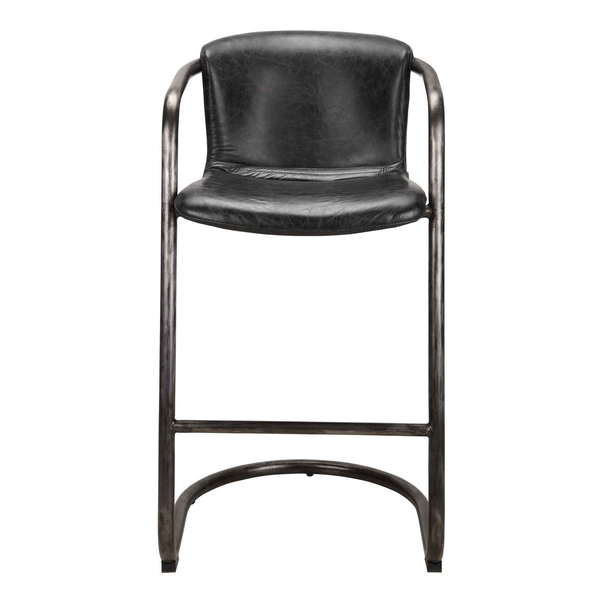Freeman Two Barstool Onyx Black Leather Set Of by Moe's Home at Eve Furniture