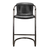 Freeman Two Barstool Onyx Black Leather Set Of by Moe's Home at Eve Furniture