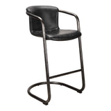 Freeman Two Barstool Onyx Black Leather Set Of by Moe's Home at Eve Furniture