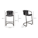 Freeman Two Barstool Onyx Black Leather Set Of by Moe's Home at Eve Furniture