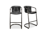Freeman Two Barstool Onyx Black Leather Set Of by Moe's Home at Eve Furniture