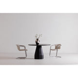 Freeman Two Chrome Frame Dining Chaired Cream by MOES at Eve Furniture