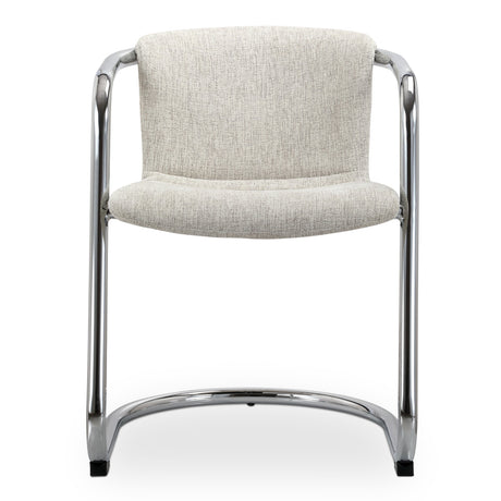Freeman Two Chrome Frame Dining Chaired Cream by MOES at Eve Furniture