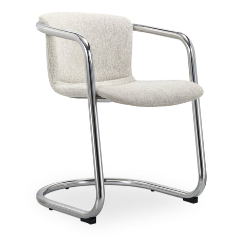 Freeman Two Chrome Frame Dining Chaired Cream by MOES at Eve Furniture
