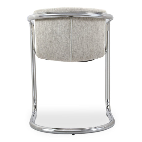 Freeman Two Chrome Frame Dining Chaired Cream by MOES at Eve Furniture