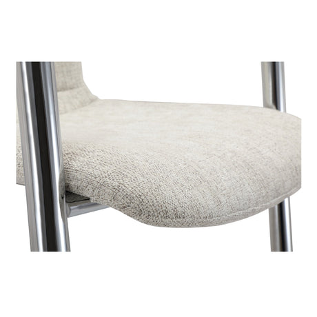 Freeman Two Chrome Frame Dining Chaired Cream by MOES at Eve Furniture