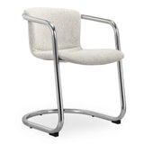 Freeman Two Chrome Frame Dining Chaired Cream   Set Of