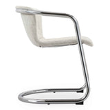 Freeman Two Chrome Frame Dining Chaired Cream   Set Of