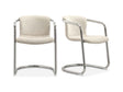 Freeman Two Chrome Frame Dining Chaired Cream   Set Of