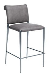 Freesia Charcoal Gray Barstool (Set of 2) by Zuomod at Eve Furniture