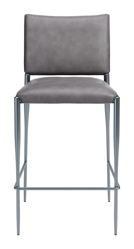 Freesia Charcoal Gray Barstool (Set of 2) by Zuomod at Eve Furniture