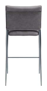 Freesia Charcoal Gray Barstool (Set of 2) by Zuomod at Eve Furniture