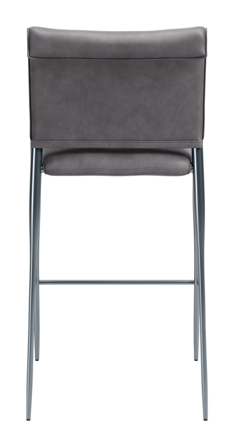 Freesia Charcoal Gray Barstool (Set of 2) by Zuomod at Eve Furniture