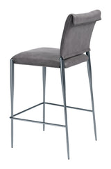 Freesia Charcoal Gray Barstool (Set of 2) by Zuomod at Eve Furniture