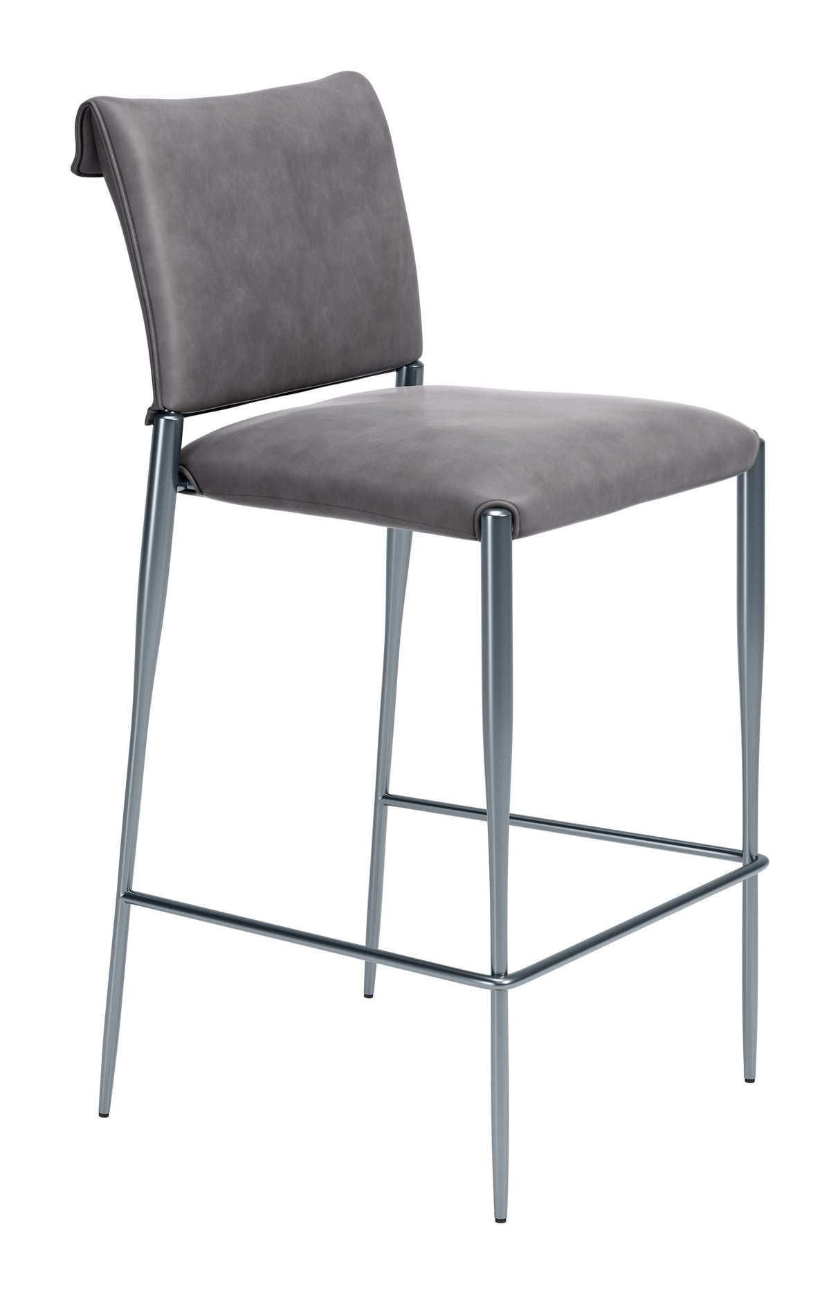 Freesia Charcoal Gray Barstool (Set of 2) by Zuomod at Eve Furniture