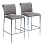 Freesia Charcoal Gray Barstool (Set of 2) by Zuomod at Eve Furniture