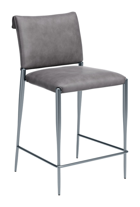 Freesia Charcoal Gray Counter Stool (Set of 2) by Zuomod at Eve Furniture