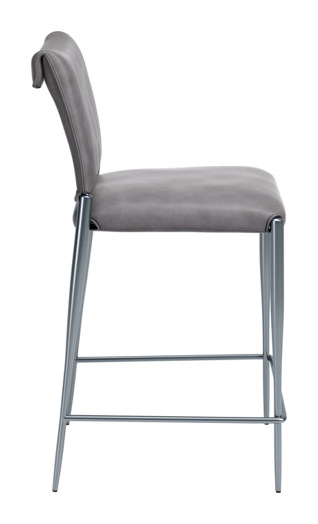 Freesia Charcoal Gray Counter Stool (Set of 2) by Zuomod at Eve Furniture