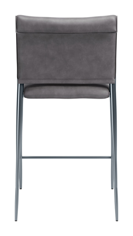 Freesia Charcoal Gray Counter Stool (Set of 2) by Zuomod at Eve Furniture