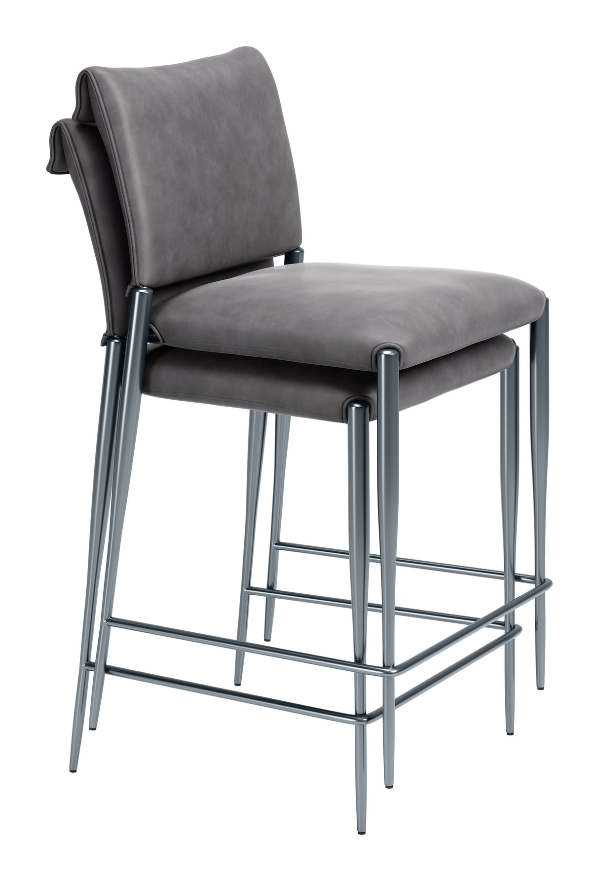 Freesia Charcoal Gray Counter Stool (Set of 2) by Zuomod at Eve Furniture