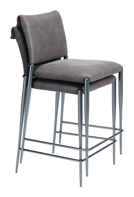Freesia Charcoal Gray Counter Stool (Set of 2) by Zuomod at Eve Furniture
