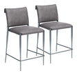 Freesia Charcoal Gray Counter Stool (Set of 2) by Zuomod at Eve Furniture