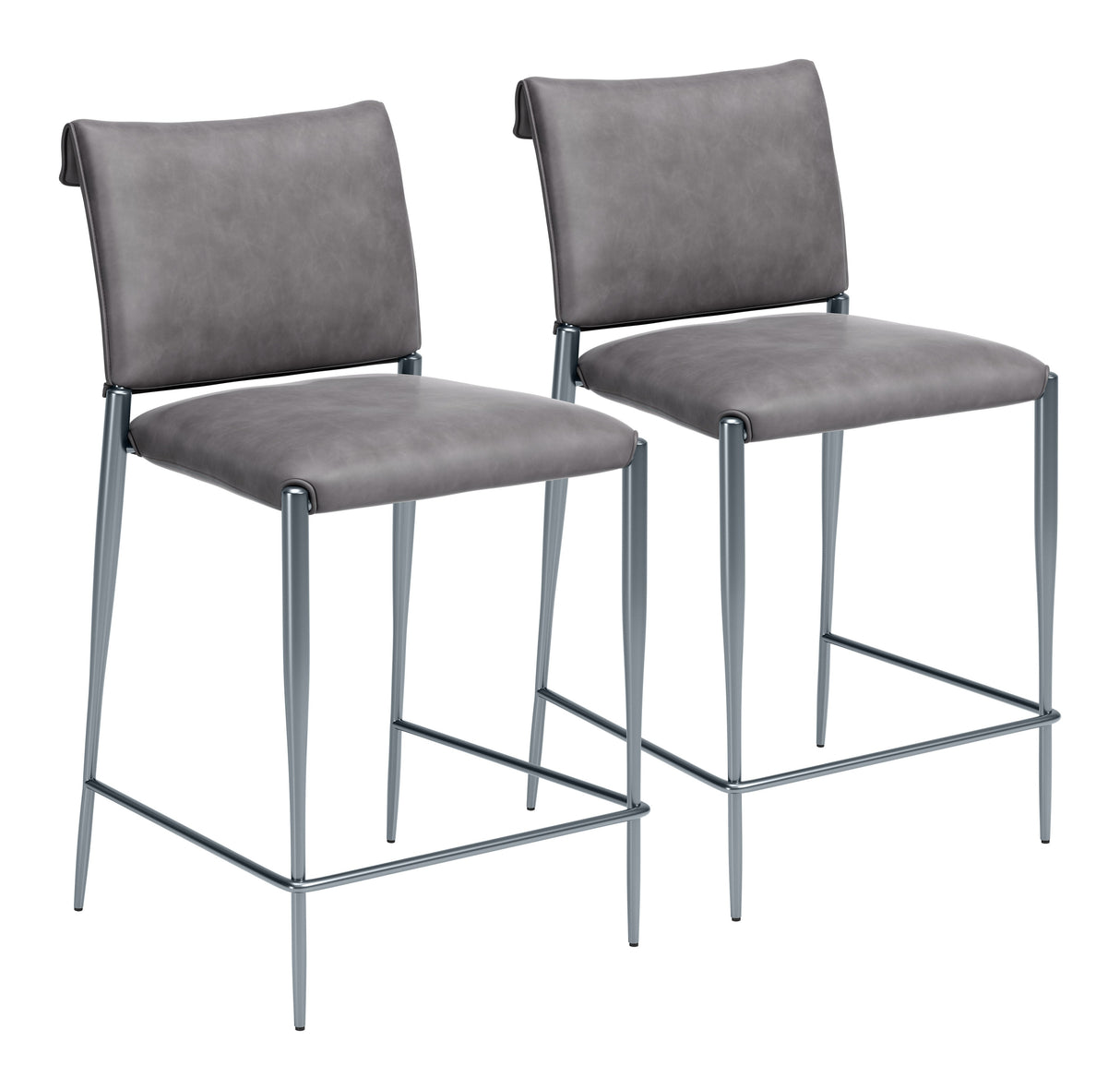 Freesia Charcoal Gray Counter Stool (Set of 2) by Zuomod at Eve Furniture