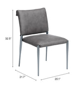 Freesia Charcoal Gray Dining Chair (Set of 2) by Zuomod at Eve Furniture