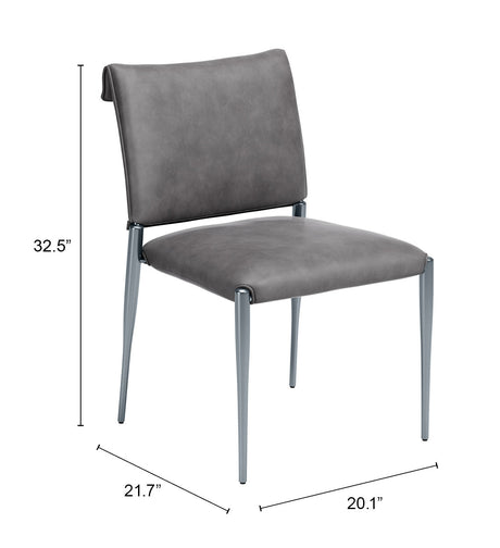 Freesia Charcoal Gray Dining Chair (Set of 2) by Zuomod at Eve Furniture