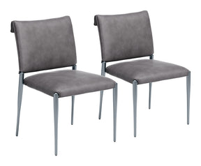 Freesia Charcoal Gray Dining Chair (Set of 2) by Zuomod at Eve Furniture