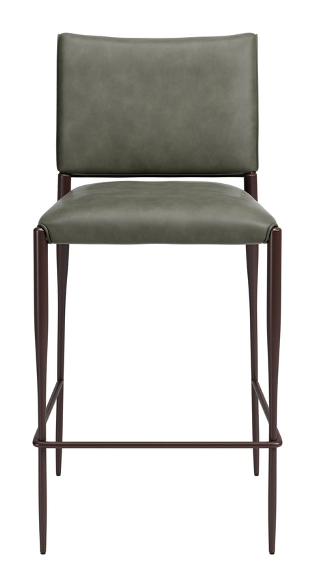 Freesia Olive Green Barstool (Set of 2) by Zuomod at Eve Furniture