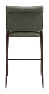 Freesia Olive Green Barstool (Set of 2) by Zuomod at Eve Furniture
