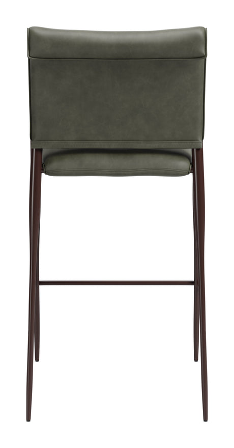 Freesia Olive Green Barstool (Set of 2) by Zuomod at Eve Furniture