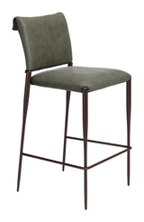 Freesia Olive Green Barstool (Set of 2) by Zuomod at Eve Furniture