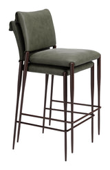 Freesia Olive Green Barstool (Set of 2) by Zuomod at Eve Furniture