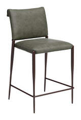 Freesia Olive Green Counter Stool (Set of 2) by Zuomod at Eve Furniture