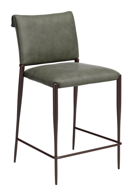Freesia Olive Green Counter Stool (Set of 2) by Zuomod at Eve Furniture