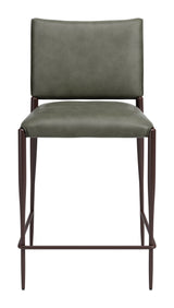 Freesia Olive Green Counter Stool (Set of 2) by Zuomod at Eve Furniture