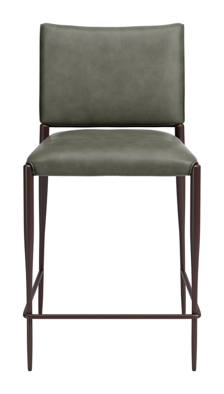 Freesia Olive Green Counter Stool (Set of 2) by Zuomod at Eve Furniture