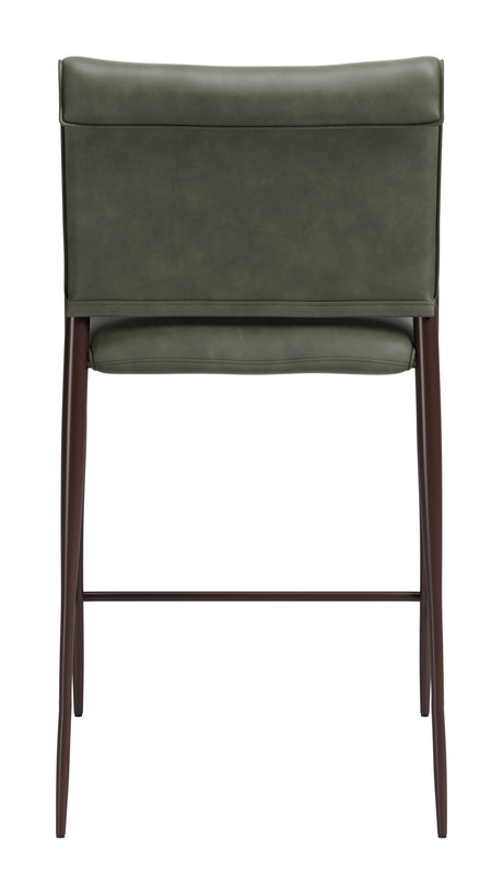 Freesia Olive Green Counter Stool (Set of 2) by Zuomod at Eve Furniture