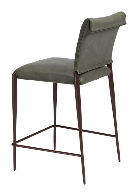 Freesia Olive Green Counter Stool (Set of 2) by Zuomod at Eve Furniture