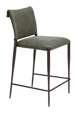Freesia Olive Green Counter Stool (Set of 2) by Zuomod at Eve Furniture