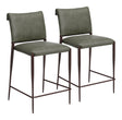 Freesia Olive Green Counter Stool (Set of 2) by Zuomod at Eve Furniture