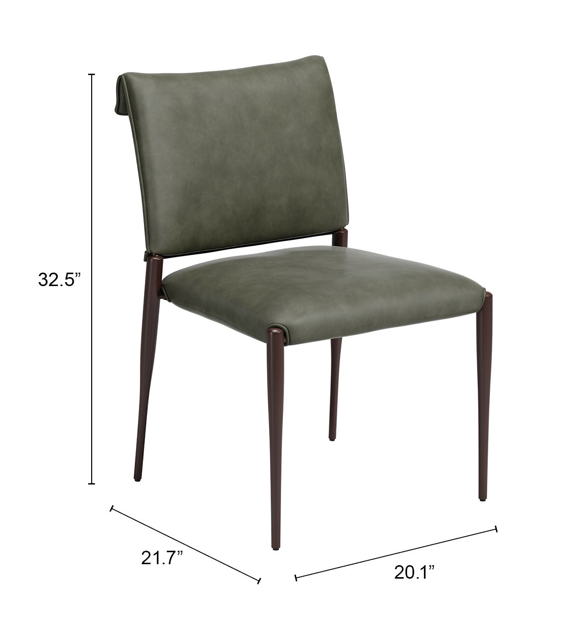 Freesia Olive Green Dining Chair (Set of 2) by Zuomod at Eve Furniture