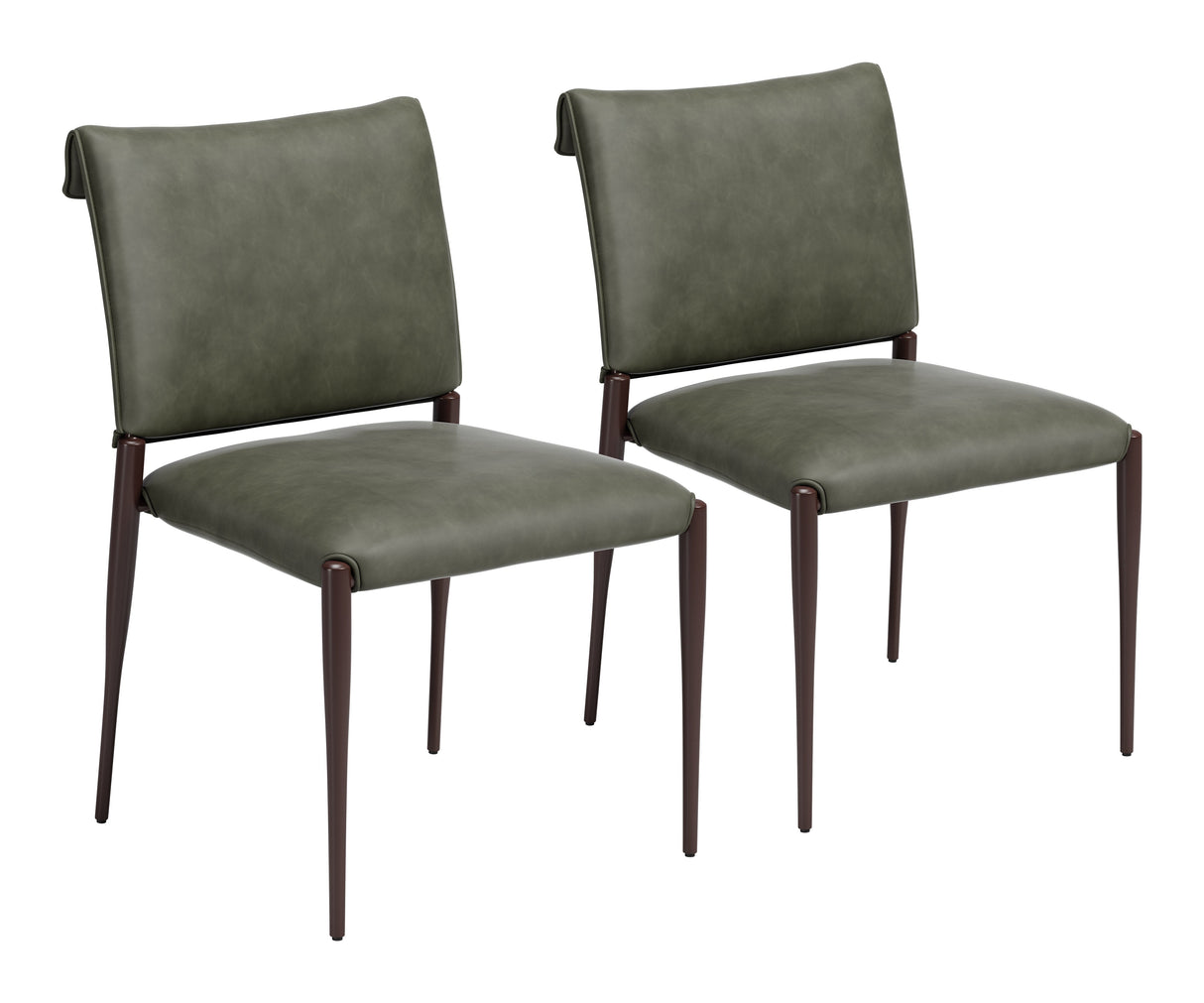 Freesia Olive Green Dining Chair (Set of 2) by Zuomod at Eve Furniture