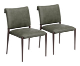 Freesia Olive Green Dining Chair (Set of 2) by Zuomod at Eve Furniture