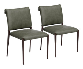 Freesia Olive Green Dining Chair (Set of 2) by Zuomod at Eve Furniture