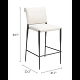 Freesia White Barstool (Set of 2) by Zuomod at Eve Furniture